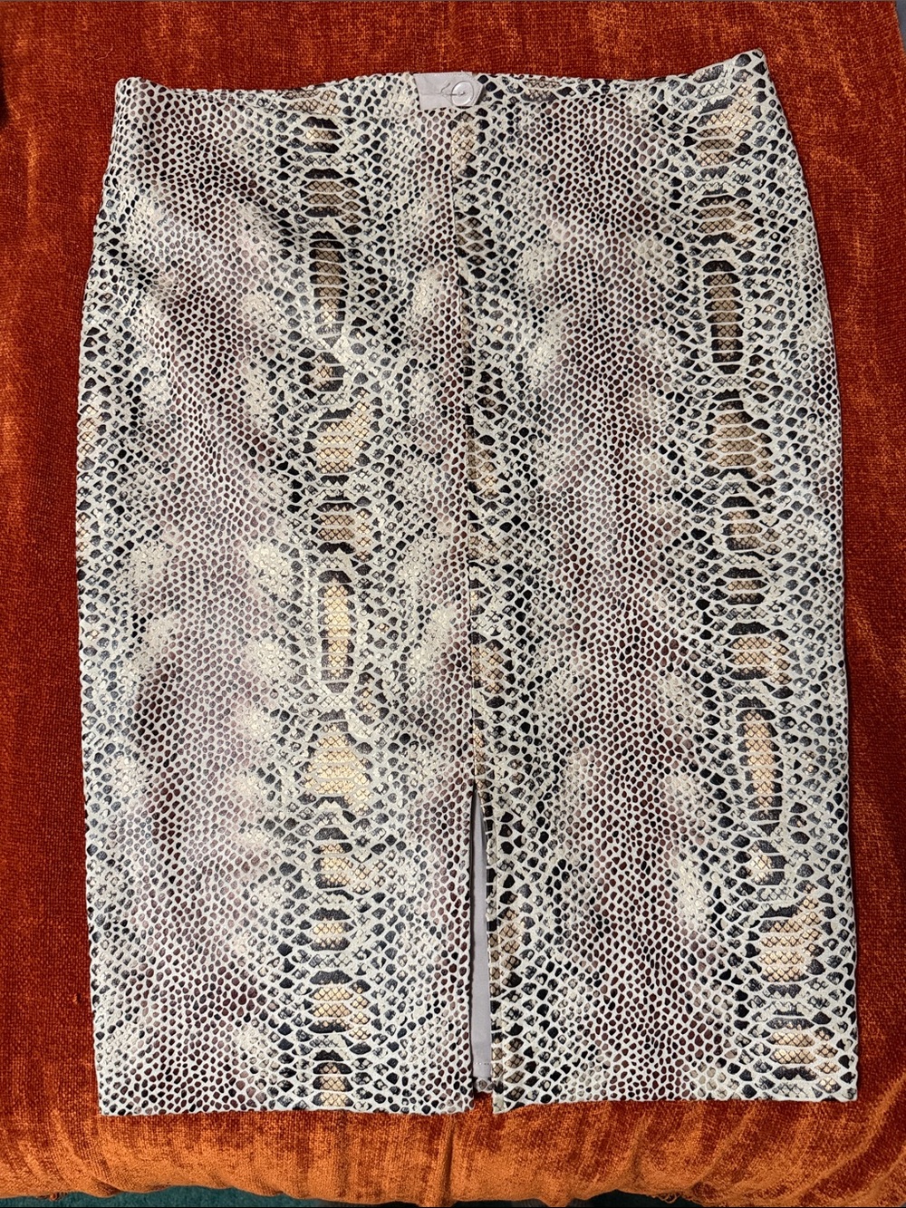 Melanie Lyne | Snake Print Skirt in Neutral Tones | 8 - Picture 1 of 9